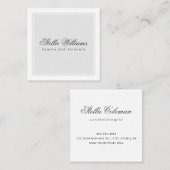 Licht grijs witte schoonheidsskincare minimalistis vierkante visitekaartje (Voorkant / Achterkant)