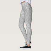 Licht grijze Abstracte PatroonLeggings Leggings (Links)