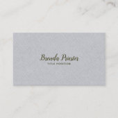 Licht Grijze Burlap Linnen Textuur Visitekaartje (Voorkant)