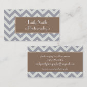 Licht grijze Chevron Verfijnde Visitekaartjes (Voorkant / Achterkant)