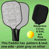 Licht grijze cirkelgeometrisch, naam of monogram t pickleball paddle