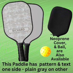 Licht grijze cirkelgeometrisch, naam of monogram t pickleball paddle
