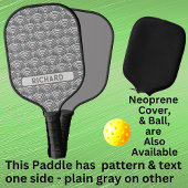 Licht grijze cirkelgeometrisch, naam of monogram t pickleball paddle