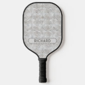 Licht grijze cirkelgeometrisch, naam of monogram t pickleball paddle (Voorkant)