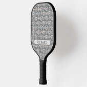 Licht grijze cirkelgeometrisch, naam of monogram t pickleball paddle (Links)
