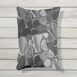 Licht grijze en donkere afgeronde vormen. buitenkussen