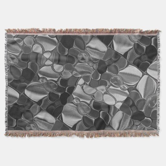 Licht grijze en donkere afgeronde vormen. deken (Voorkant)