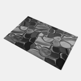 Licht grijze en donkere afgeronde vormen. deurmat