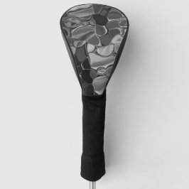 Licht grijze en donkere afgeronde vormen. golfheadcover