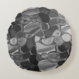 Licht grijze en donkere afgeronde vormen. rond kussen