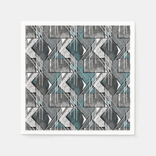 Licht grijze geometrische afdruk. servet (Voorkant)