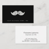 Licht grijze snor (letterdrukstijl) visitekaartje (Voorkant / Achterkant)