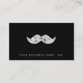 Licht grijze snor (letterdrukstijl) visitekaartje (Voorkant)