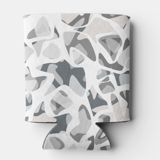 Licht grijze vlekken Abstract gevlekt patroon Blikjeskoeler (Achterkant)