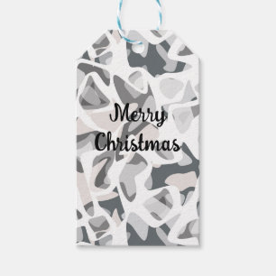 Licht grijze vlekken Abstract gevlekt patroon Cadeaulabel
