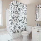 Licht grijze vlekken Abstract gevlekt patroon Douchegordijn (In situ)