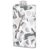 Licht grijze vlekken Abstract gevlekt patroon Heupfles (Links)