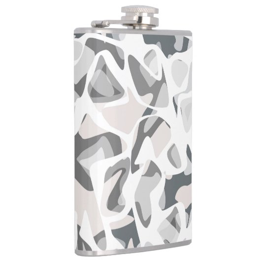 Licht grijze vlekken Abstract gevlekt patroon Heupfles (Rechts)