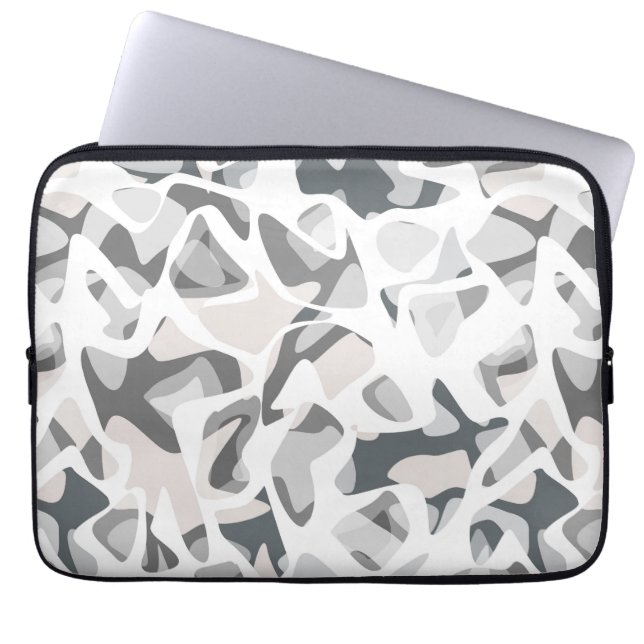 Licht grijze vlekken Abstract gevlekt patroon Laptop Sleeve (Voorkant)