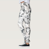 Licht grijze vlekken Abstract gevlekt patroon Leggings (Links)