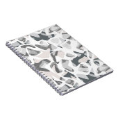 Licht grijze vlekken Abstract gevlekt patroon Notitieboek (Rechterzijde)