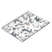 Licht grijze vlekken Abstract gevlekt patroon Notitieboek (Linkerzijde)