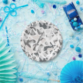 Licht grijze vlekken Abstract gevlekt patroon Papieren Bordje (Feest)