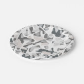 Licht grijze vlekken Abstract gevlekt patroon Papieren Bordje (Gekanteld)