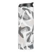 Licht grijze vlekken Abstract gevlekt patroon Thermosbeker (Gedraaid links)