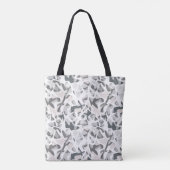 Licht grijze vlekken Abstract gevlekt patroon Tote Bag (Achterkant)