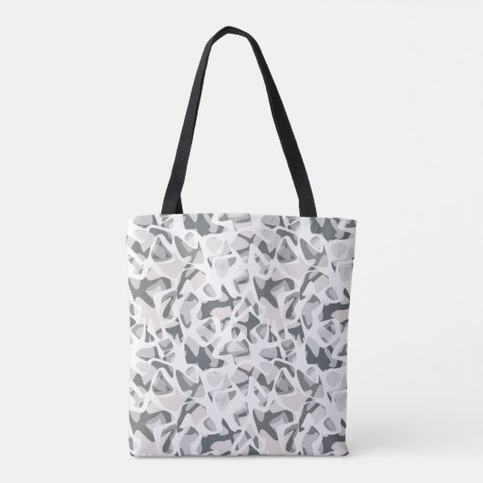 Licht grijze vlekken Abstract gevlekt patroon Tote Bag (Achterkant)