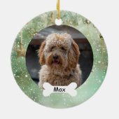 Licht Groen Aangepaste Huisdier Puppy Dog Foto Keramisch Ornament (Achterkant)