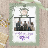 Licht Groen Bedrijf Logo Kerstfoto Feestdagenkaart