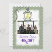 Licht Groen Bedrijf Logo Kerstfoto Feestdagenkaart (Voorkant)