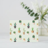 Licht groen Cute Cactus Cacti Pattern Briefkaart (Staand voorkant)