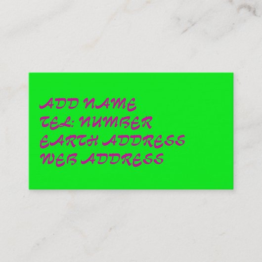 Licht groen effen visitekaartje (Voorkant)