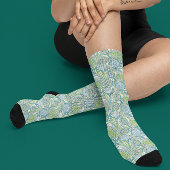 Licht groen en blauw etnisch paisleypatroon sokken