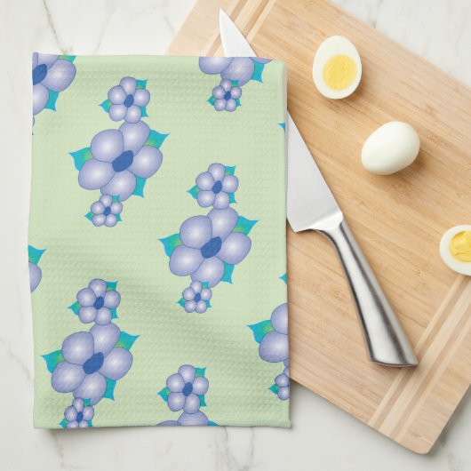 Licht groen en blauw theedoek (Quarter Fold)