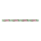 Licht groen en Bleek roze pony Roos Floral Wedding Satijnen Lint (Voorkant)
