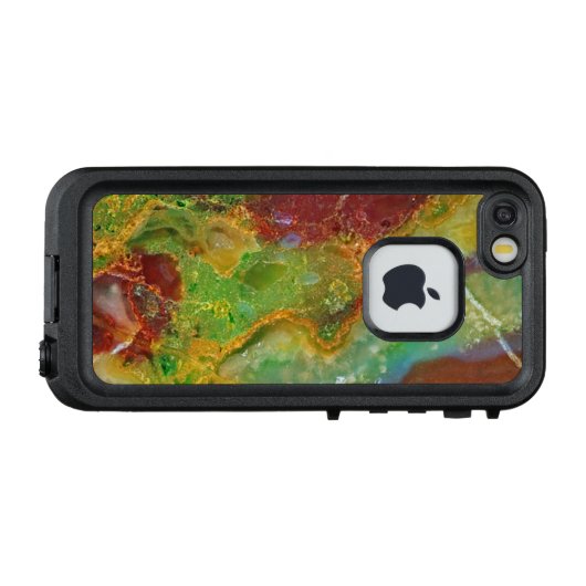 Licht groen en bruin Marmer Design 5 LifeProof iPhone Hoesje (Achterkant (horizontaal))