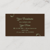 Licht Groen en Bruin Sierlijk met Logo  Visitekaartje (Achterkant)