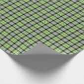 Licht groen en grijs speldenpatroon cadeaupapier (Hoek)