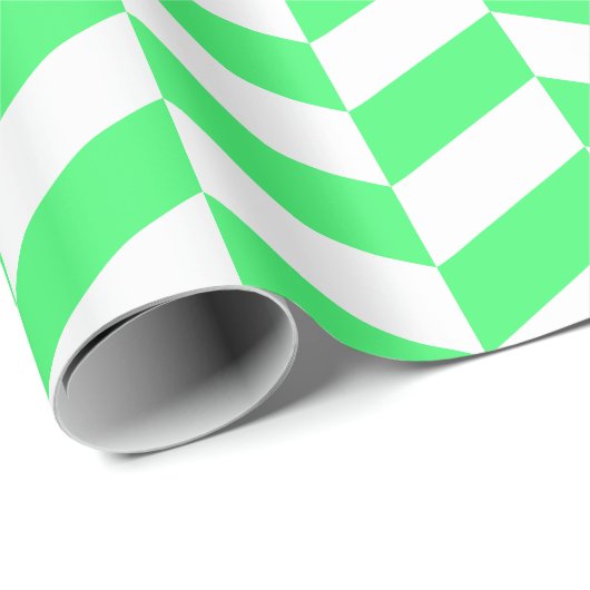 Licht groen en wit Extra Groot Herringbone Cadeaupapier (Rol Hoek)