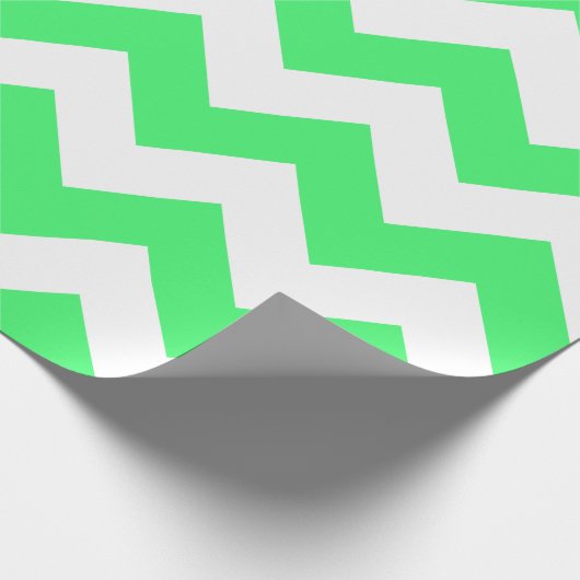 Licht groen en wit Extra Grote Chevron Cadeaupapier (Hoek)
