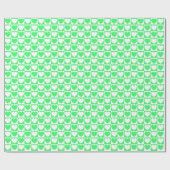 Licht groen en wit, gecheckt met hart cadeaupapier (Vlak)