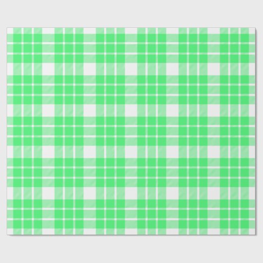 Licht groen en wit geplakt |Groot patroon| Cadeaupapier (Vlak)