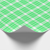 Licht groen en wit geplakt omslagpapier cadeaupapier (Hoek)