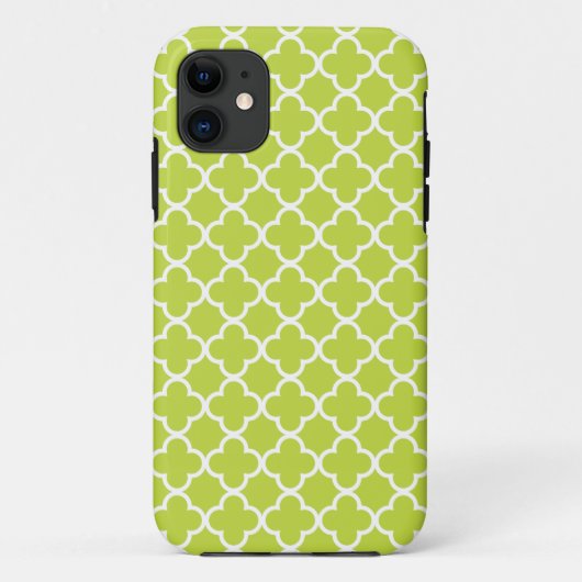 Licht groen en wit Quatrefoil Patronen Case-Mate iPhone Case (Achterkant)
