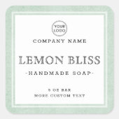 Licht groen etiket met rand vierkant etiket met ra (Voorkant)