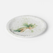 Licht Groen Fairy Alcohol Ink Meisje Verjaardagsfe Papieren Bordje (Gekanteld)